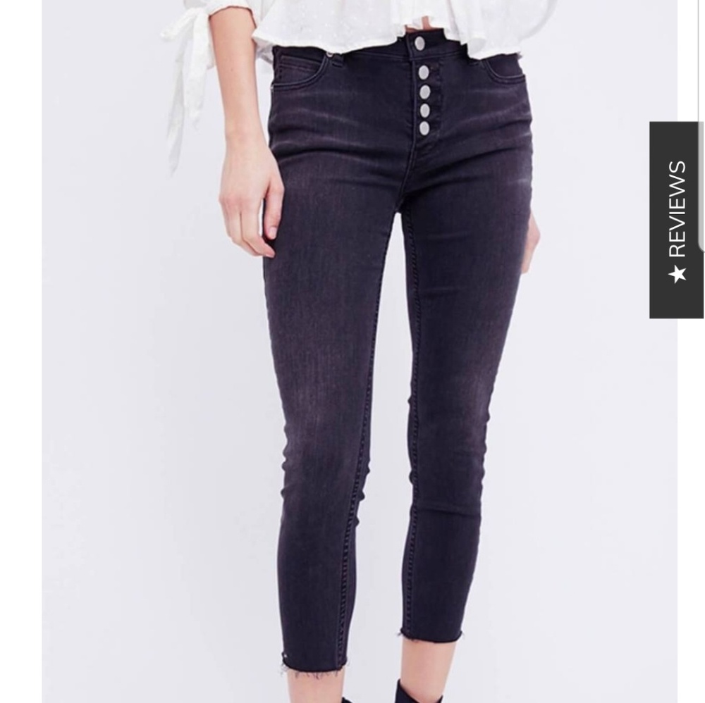 Free People button front Reagan skinny jeans